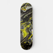 Abstrakter Expressionismus Schwarz/Gelb Skateboard (Vorderseite)