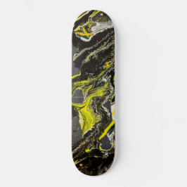Abstrakter Expressionismus Schwarz/Gelb Skateboard