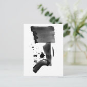 Abstrakter Expressionismus Schwarz-weiß Postkarte (Stehend Vorderseite)