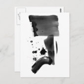 Abstrakter Expressionismus Schwarz-weiß Postkarte (Vorne/Hinten)