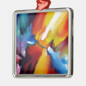 Abstrakter Expressionismus Silbernes Ornament (Links)