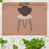 Abstrakter Expressionismus Terracotta Palm Leaf & Geschirrtuch (Gefaltet)