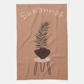 Abstrakter Expressionismus Terracotta Palm Leaf & Geschirrtuch (Vertikal)