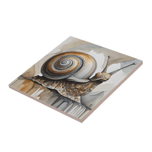 Abstrakter Expressionist in Beige Fliese (Seite)