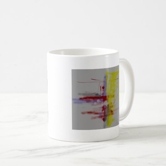 Abstrakter Expressionist in Graurot Kaffeetasse (VorderseiteRechts)