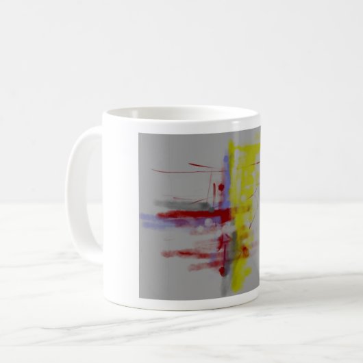 Abstrakter Expressionist in Graurot Kaffeetasse (Vorderseite Links)