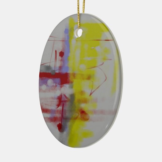 Abstrakter Expressionist in Graurot Keramik Ornament (Links)