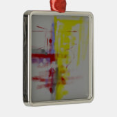 Abstrakter Expressionist in Graurot Silbernes Ornament (Rechts)