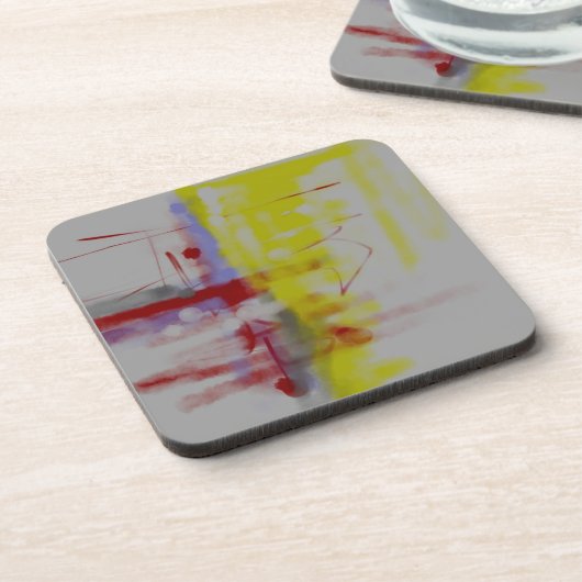 Abstrakter Expressionist in Graurot Untersetzer (Linke Seite)