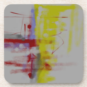 Abstrakter Expressionist in Graurot Untersetzer