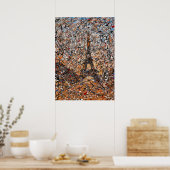 Abstrakter Expressionist Paris Eiffelturm Drip Art Poster (Küche)