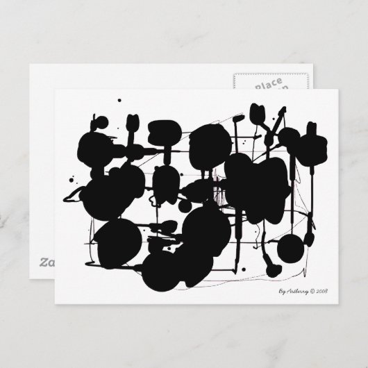 Abstrakter Expressionist Postkarte (Vorne/Hinten)