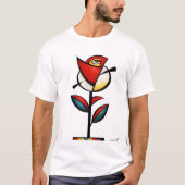 Abstrakter Expressionist Rose Moderne Blumenkunst T-Shirt (Vorderseite)