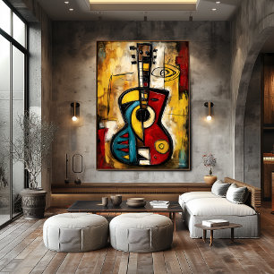 Abstrakter Expressionist Ukulele – Symbolisch Mode Poster