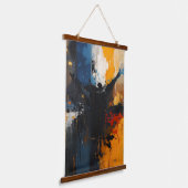 Abstrakter Expressionist Wandteppich Mit Holzrahmen (Gewinkelt)