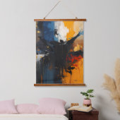 Abstrakter Expressionist Wandteppich Mit Holzrahmen (Schlafzimmer)