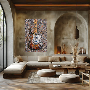Abstrakter Expressionistischer E-Gitarre-Drip-Art Poster