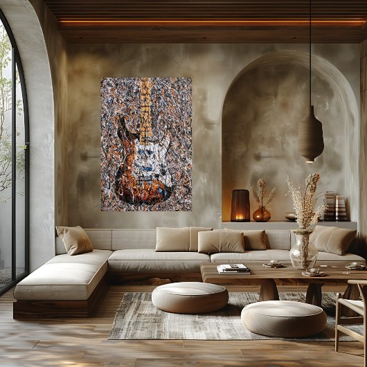 Abstrakter Expressionistischer E-Gitarre-Tropfen-K Poster