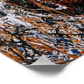 Abstrakter Expressionistischer E-Gitarre-Tropfen-K Poster (Ecke)