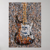 Abstrakter Expressionistischer E-Gitarre-Tropfen-K Poster (Vorne)