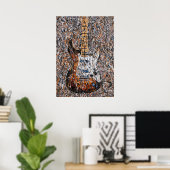 Abstrakter Expressionistischer E-Gitarre-Tropfen-K Poster (Heimbüro)