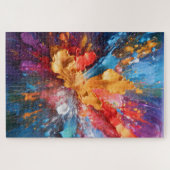 Abstrakter Expressionistischer Ölfarbspritzer-Puzz Puzzle (Horizontal)
