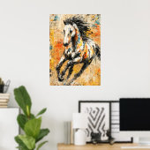 Abstrakter expressionistischer Pferde-Malerei Dyna Poster (Heimbüro)