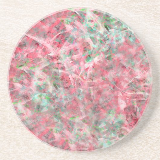 Abstrakter expressionistischer Tanz in Rosa und Gr Untersetzer (Vorne)