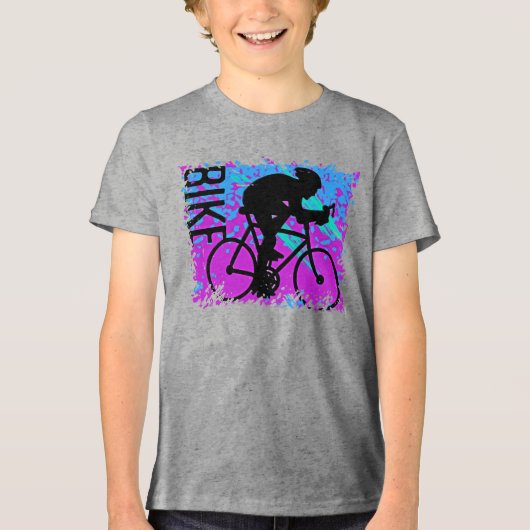 Abstrakter Fahrradfahrer Tri-Blend Shirt (Vorderseite)