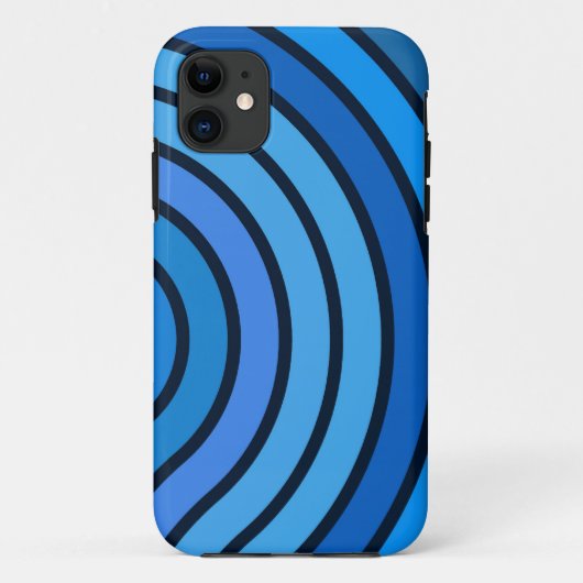 Abstrakter Fall "Black and Blue Curves" Case-Mate iPhone Hülle (Rückseite)