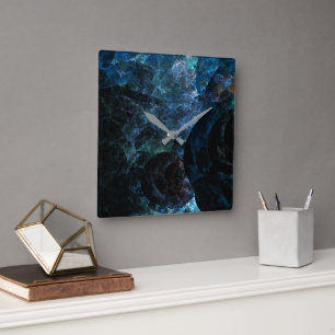 Abstrakter Fall Blue Opal für RAZR Quadratische Wanduhr