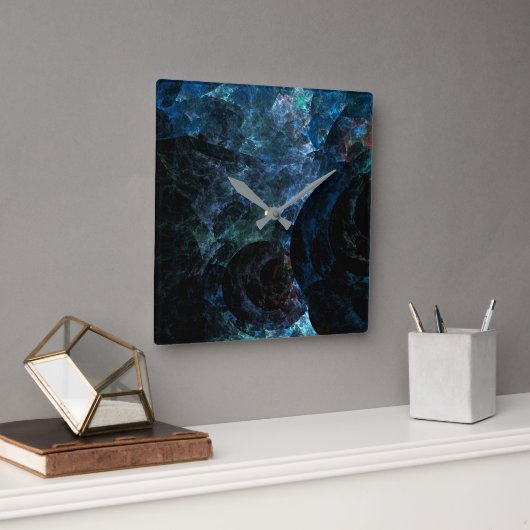 Abstrakter Fall Blue Opal für RAZR Quadratische Wanduhr (Büro)
