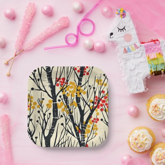 Abstrakter Fall in Skandinavien Pappteller (Party)