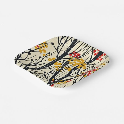 Abstrakter Fall in Skandinavien Pappteller (Gewinkelt)