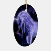Abstrakter Fantasie Puple FeeUnicorn Keramikornament (Rechts)