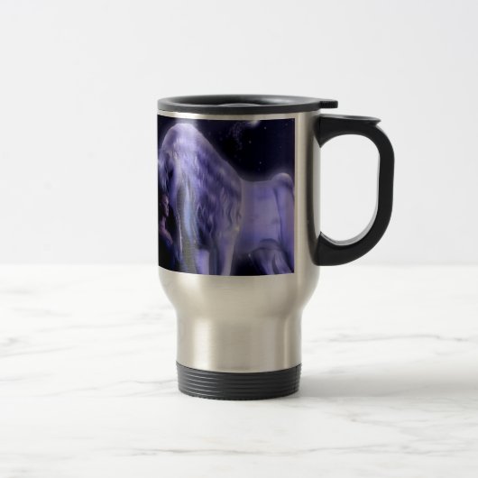 Abstrakter Fantasie Puple FeeUnicorn Reisebecher (Rechts)