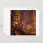 Abstrakter Fantasy-Feuertempel Postkarte (Vorne/Hinten)