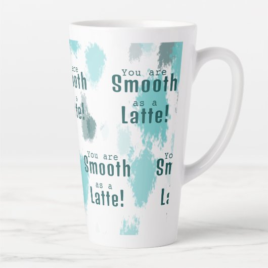 Abstrakter Farbabstrich Blau, Grau, Grün Milchtasse (Rechts)