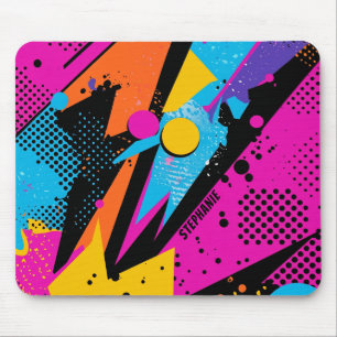 Abstrakter Farbabstrich im Retro-Comic-Stil (1) Mousepad