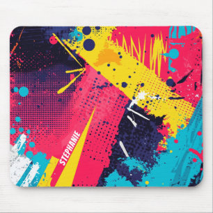 Abstrakter Farbabstrich im Retro-Comic-Stil (2) Mousepad