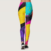 Abstrakter Farbabstrich im Retro-Comic-Stil (3) Leggings (Rückseite)