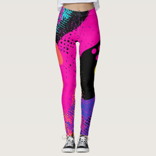 Abstrakter Farbabstrich im Retro-Comic-Stil (3) Leggings