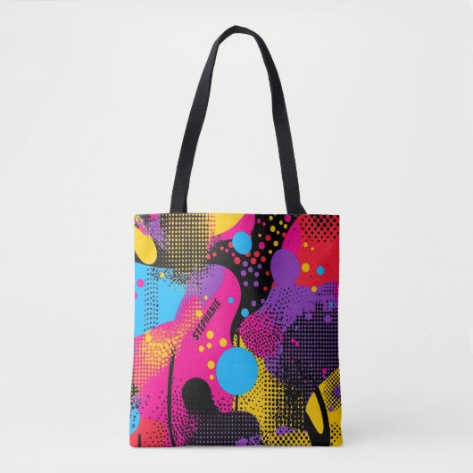 Abstrakter Farbabstrich im Retro-Comic-Stil (4) Tasche (Vorderseite)