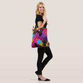 Abstrakter Farbabstrich im Retro-Comic-Stil (4) Tasche (Am Model)