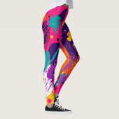 Abstrakter Farbabstrich im Retro-Comic-Stil (5) Leggings (Rechts)