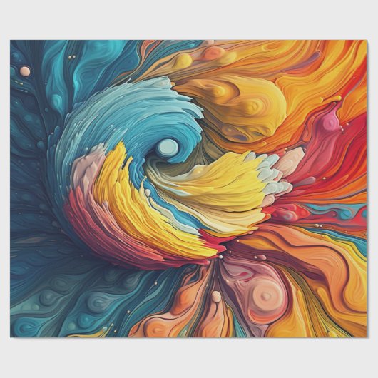 Abstrakter Farbanstrich Spritzer Art (12) Geschenkpapier (Flach)