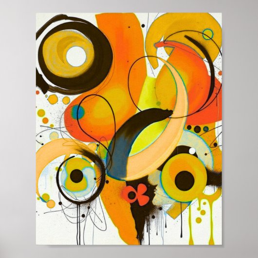 Abstrakter Farbblock Poster im Mid-Century-Modern- (Vorne)