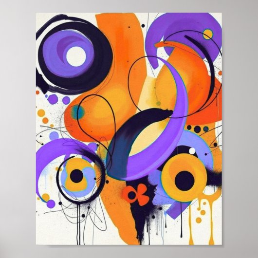 Abstrakter Farbblock Poster im Mid-Century-Modern- (Vorne)