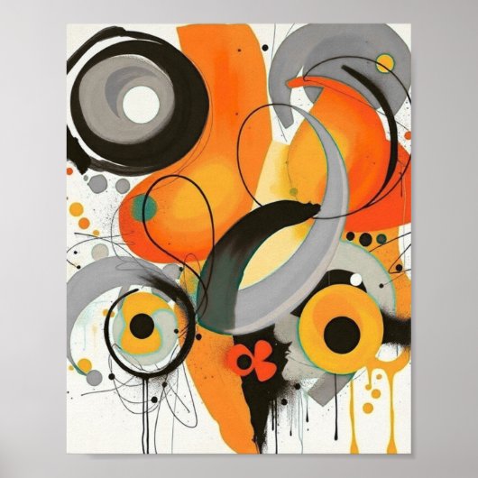 Abstrakter Farbblock Poster im Stil der Mitte des (Vorne)