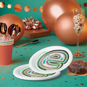 Abstrakter Farbbrief E Pappteller